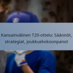 Kansainvälinen T20-ottelu: Säännöt, strategiat, joukkuekokoonpanot