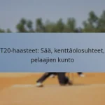 T20-haasteet: Sää, kenttäolosuhteet, pelaajien kunto