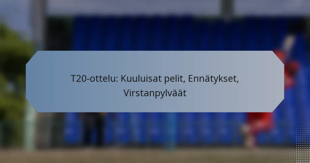 T20-ottelu: Kuuluisat pelit, Ennätykset, Virstanpylväät