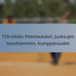 T20-ottelu: Pistetaulukot, Juoksujen tavoittaminen, Kumppanuudet