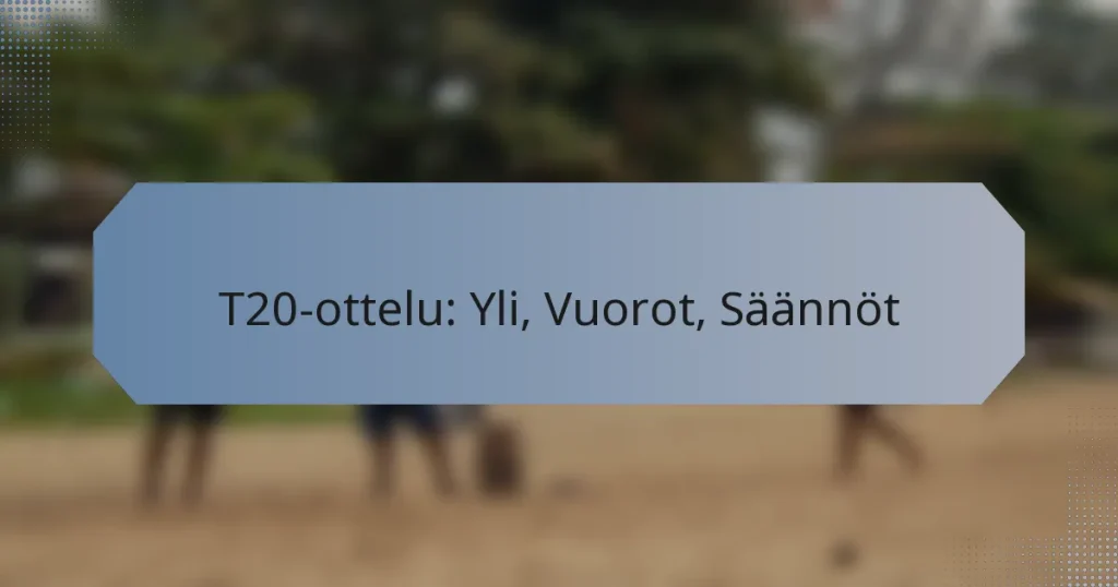 T20-ottelu: Yli, Vuorot, Säännöt