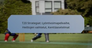 T20 Strategiat: Lyöntivoimapelivaihe, Heittojen vaihtelut, Kenttäasetelmat
