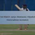 Test Match -sarja: Aikataulut, Kilpailut, Historiallinen konteksti