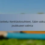 Testiottelu: Kenttäolosuhteet, Sään vaikutus, Joukkueen valinta