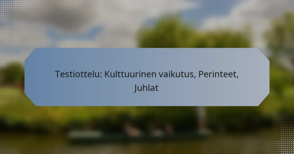 Testiottelu: Kulttuurinen vaikutus, Perinteet, Juhlat