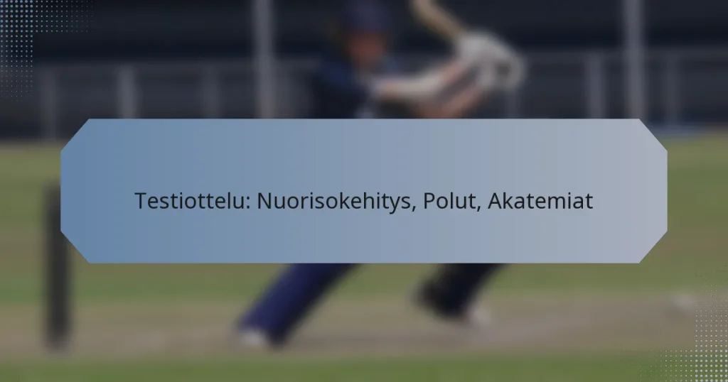 Testiottelu: Nuorisokehitys, Polut, Akatemiat