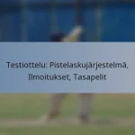 Testiottelu: Pistelaskujärjestelmä, Ilmoitukset, Tasapelit