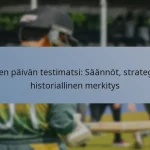 Viiden päivän testimatsi: Säännöt, strategiat, historiallinen merkitys
