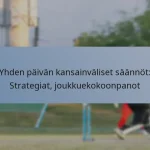 Yhden päivän kansainväliset säännöt: Strategiat, joukkuekokoonpanot