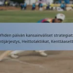 Yhden päivän kansainväliset strategiat: Lyöntijärjestys, Heittotaktiikat, Kenttäasettelut