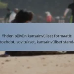 Yhden päivän kansainväliset formaatit: Vaihtoehdot, sovitukset, kansainväliset standardit