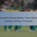 Yksi päivä kansainvälinen: Historiallinen merkitys, Kehitys, Formaatit