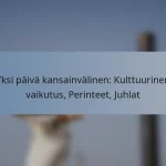 Yksi päivä kansainvälinen: Kulttuurinen vaikutus, Perinteet, Juhlat