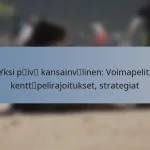 Yksi päivä kansainvälinen: Voimapelit, kenttäpelirajoitukset, strategiat