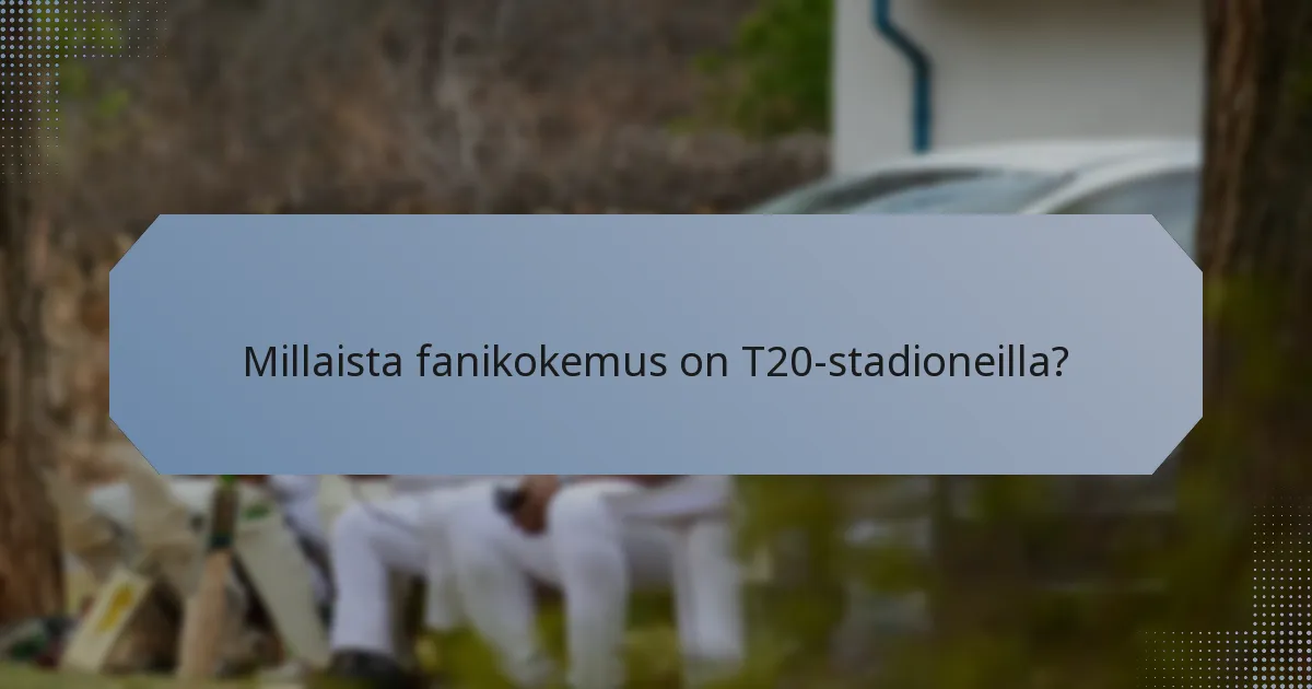 Millaista fanikokemus on T20-stadioneilla?