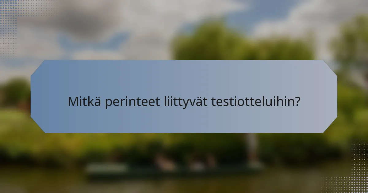 Mitkä perinteet liittyvät testiotteluihin?